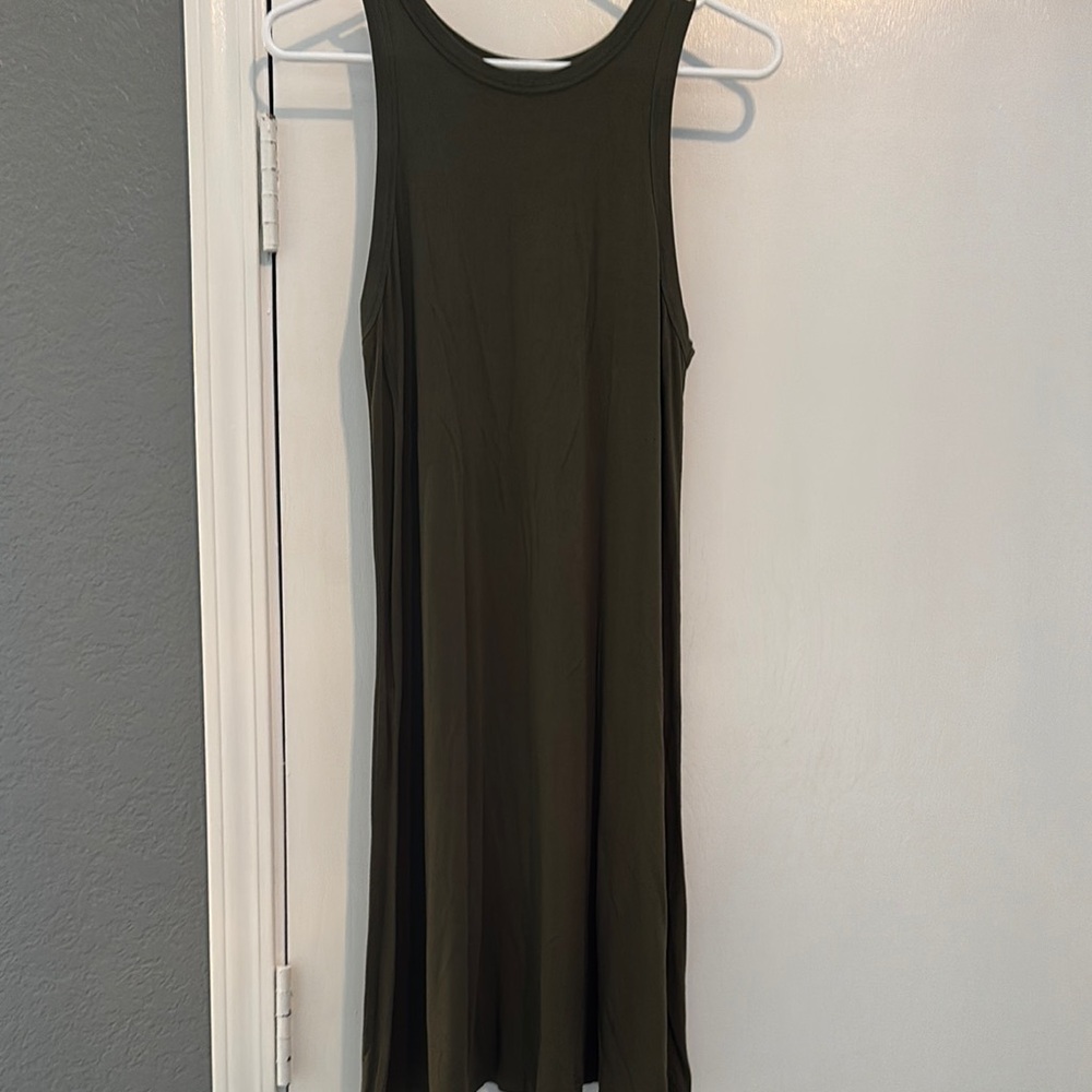 Olive Green Sleeveless Dress
